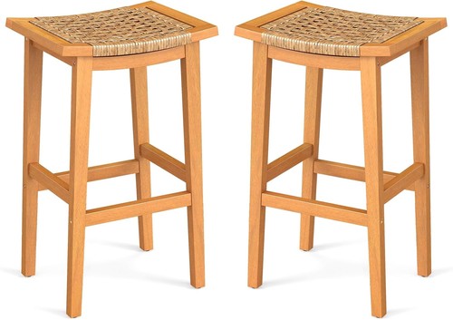 Outdoor wooden bar stools set - outdoor,