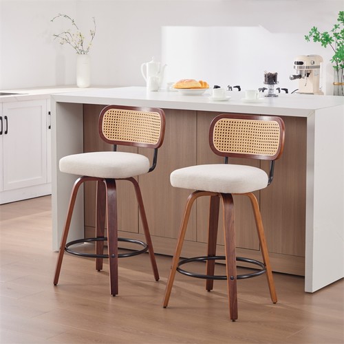 Walnut rattan back bar - rattan,