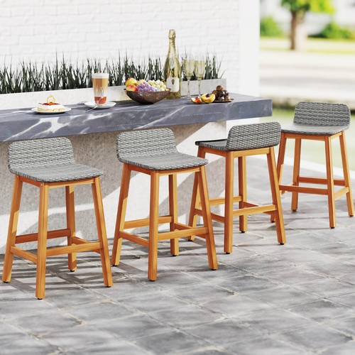 Solid acacia wood bar - bar, stools