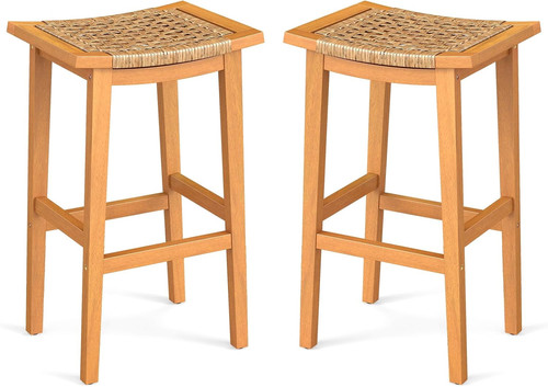 Outdoor wooden bar stools set - wooden,
