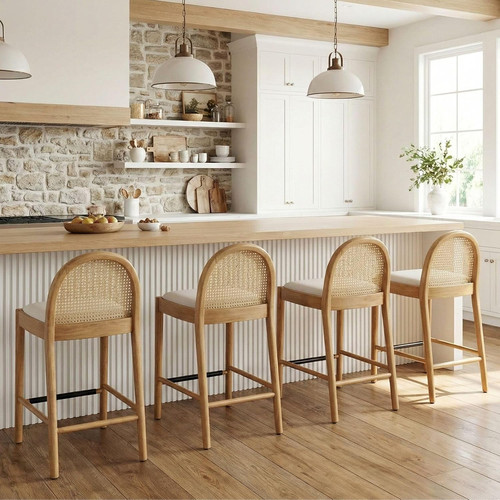 Modern linen counter stools - linen,