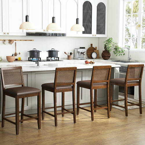 Rattan bar stools set of - stools,