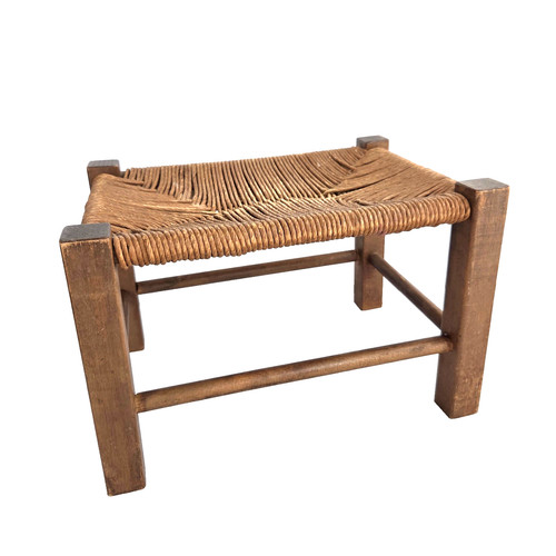 Vintage wooden woven foot - vintage,