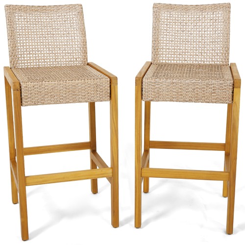 Wicker bar stools set - bar, of