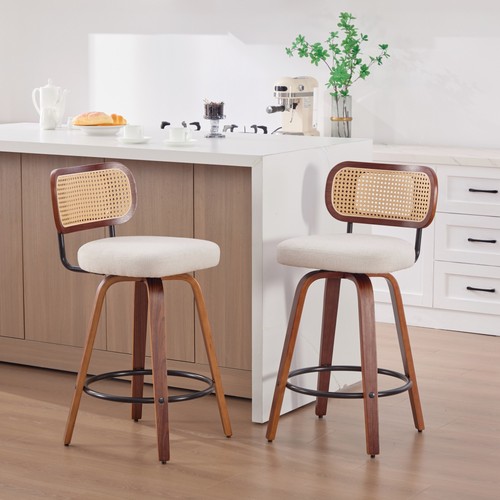 Set swivel bar stools - 2, linen
