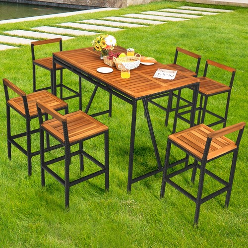 7pcs acacia wood patio - acacia,