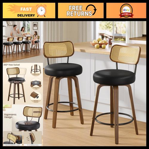 Stylish rattan bar stools set - rattan,