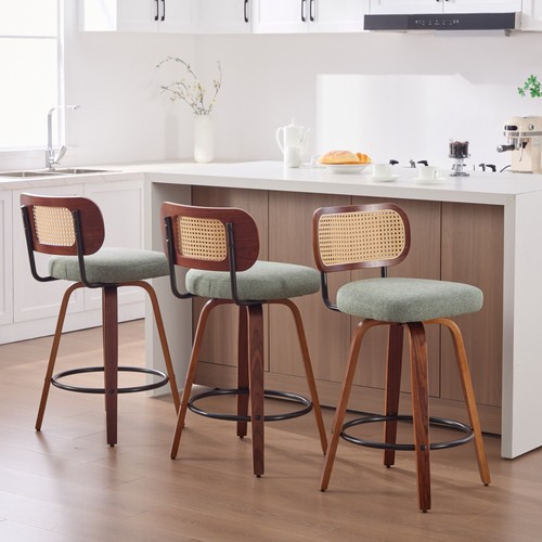 Set swivel bar stools linen - stools,
