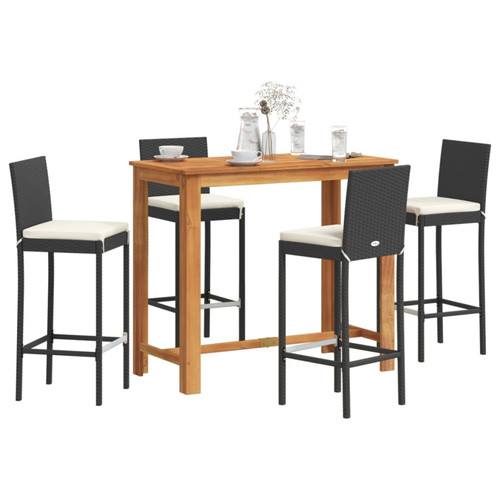 Outdoor bar set 120cm black - outdoor,