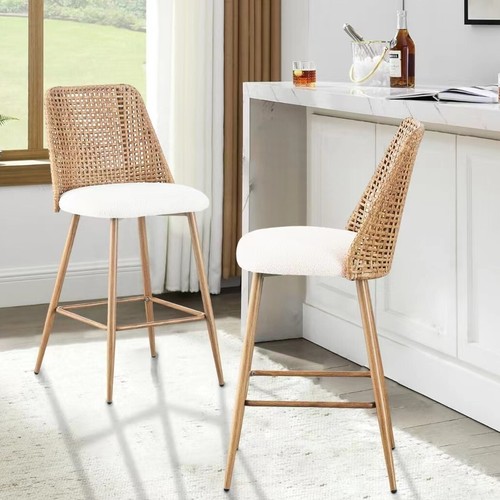 Rattan bar stools set 2 - rattan,