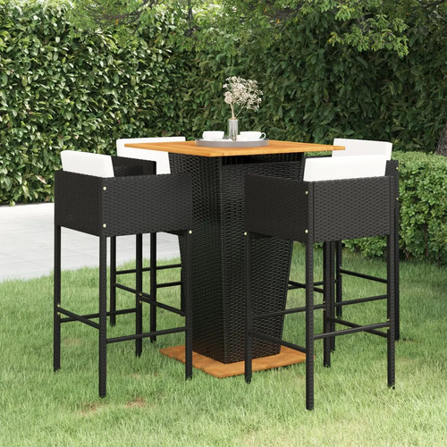 Bar table stools set - 4, black